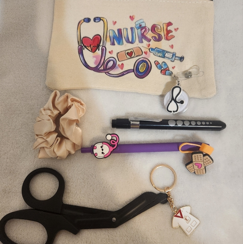 Graphic nurses pouch essentialsCanvas pouch , Semi Personalized Present-nurses